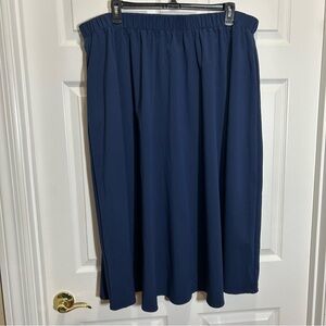 Emery Rose Elegant Navy A-Line Skirt